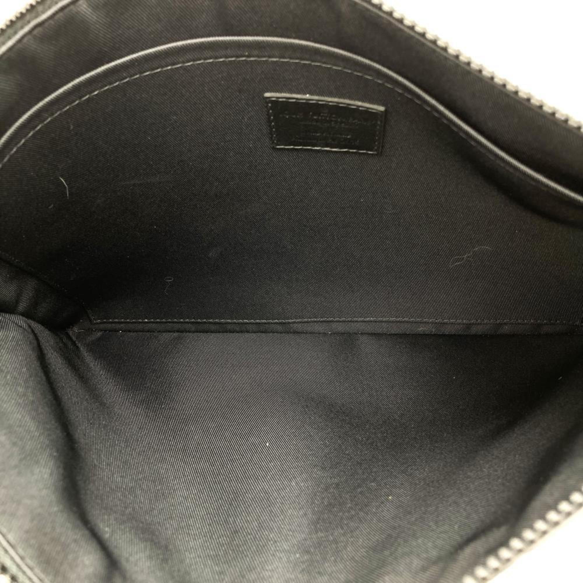 Louis Vuitton Pochette Clutch Bag Document Case Monogram Taurillon Black M67461 Men's Women's