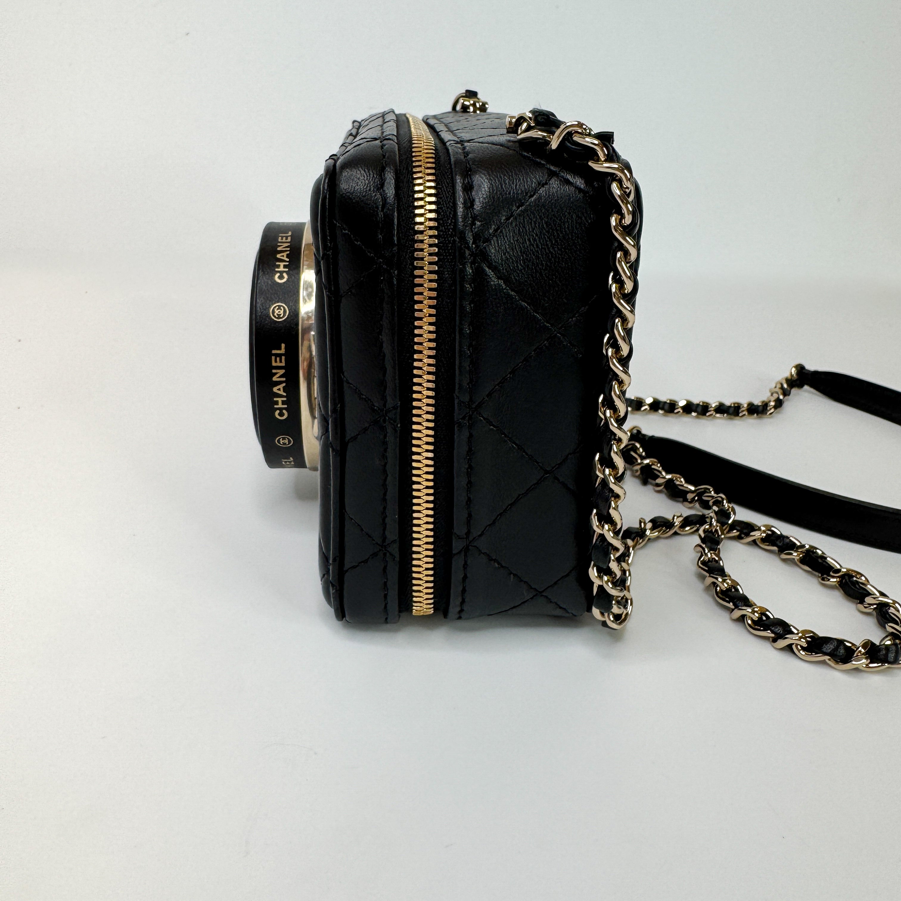 Pre-Owned Authentic 2024 Chanel Black Lambskin Camera Bag