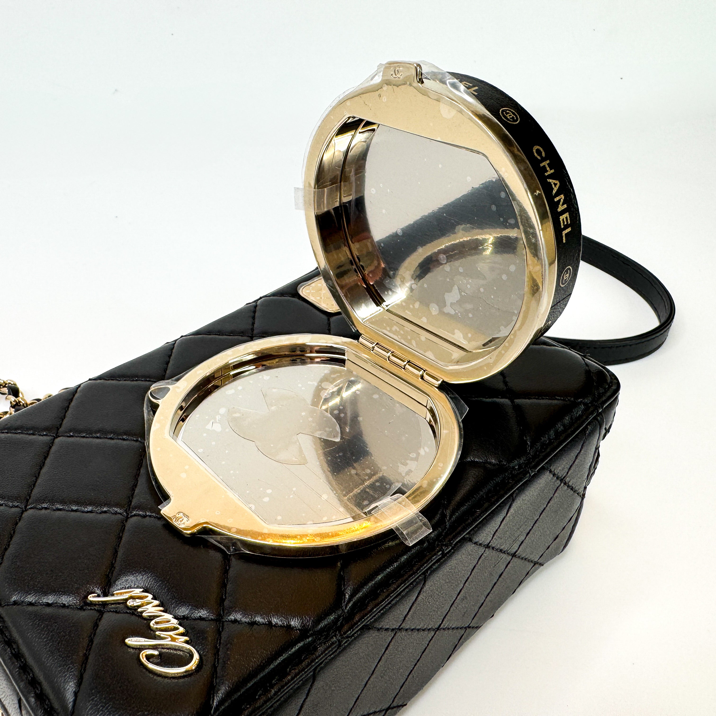 Pre-Owned Authentic 2024 Chanel Black Lambskin Camera Bag
