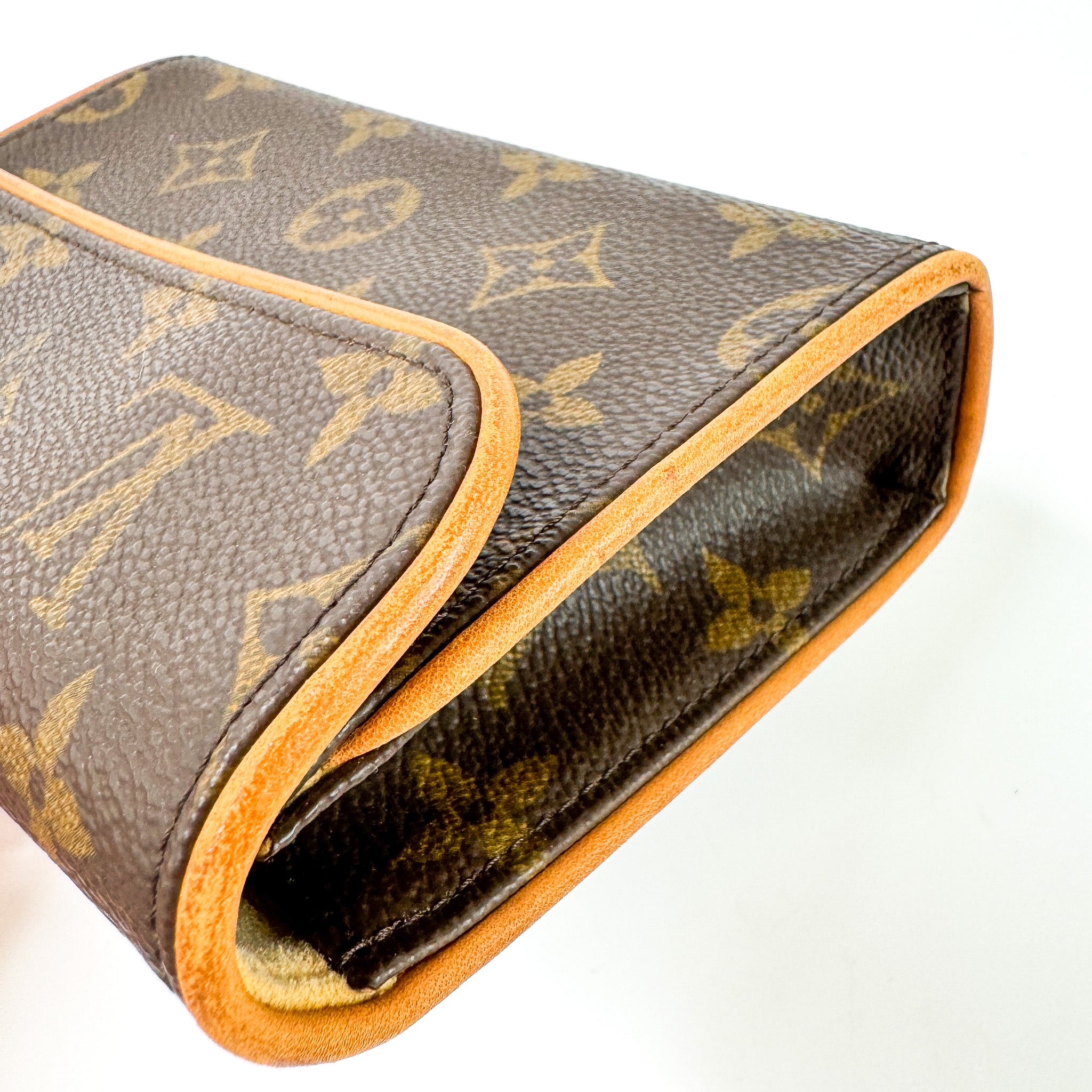 Pre-Owned Authentic Louis Vuitton Monogram Coated Canvas Pochette Florentine Bum Bag Belt Bag XS Full Set