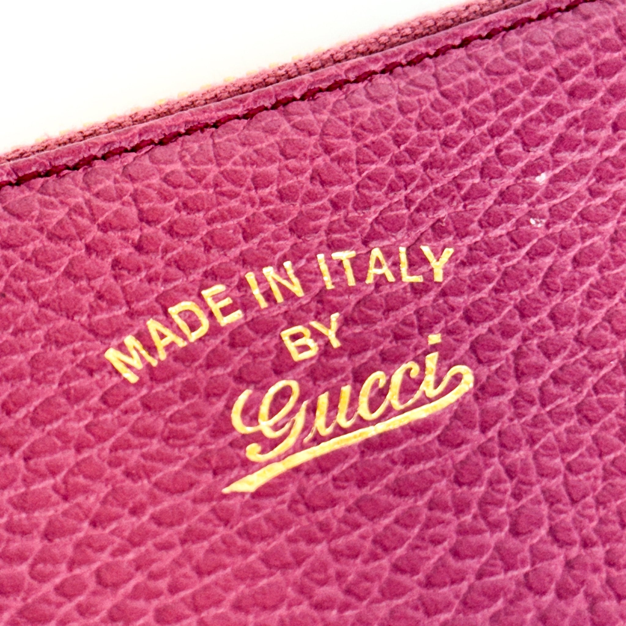 Pre-Owned Gucci Leather Small Leather Goods Purple Pouch