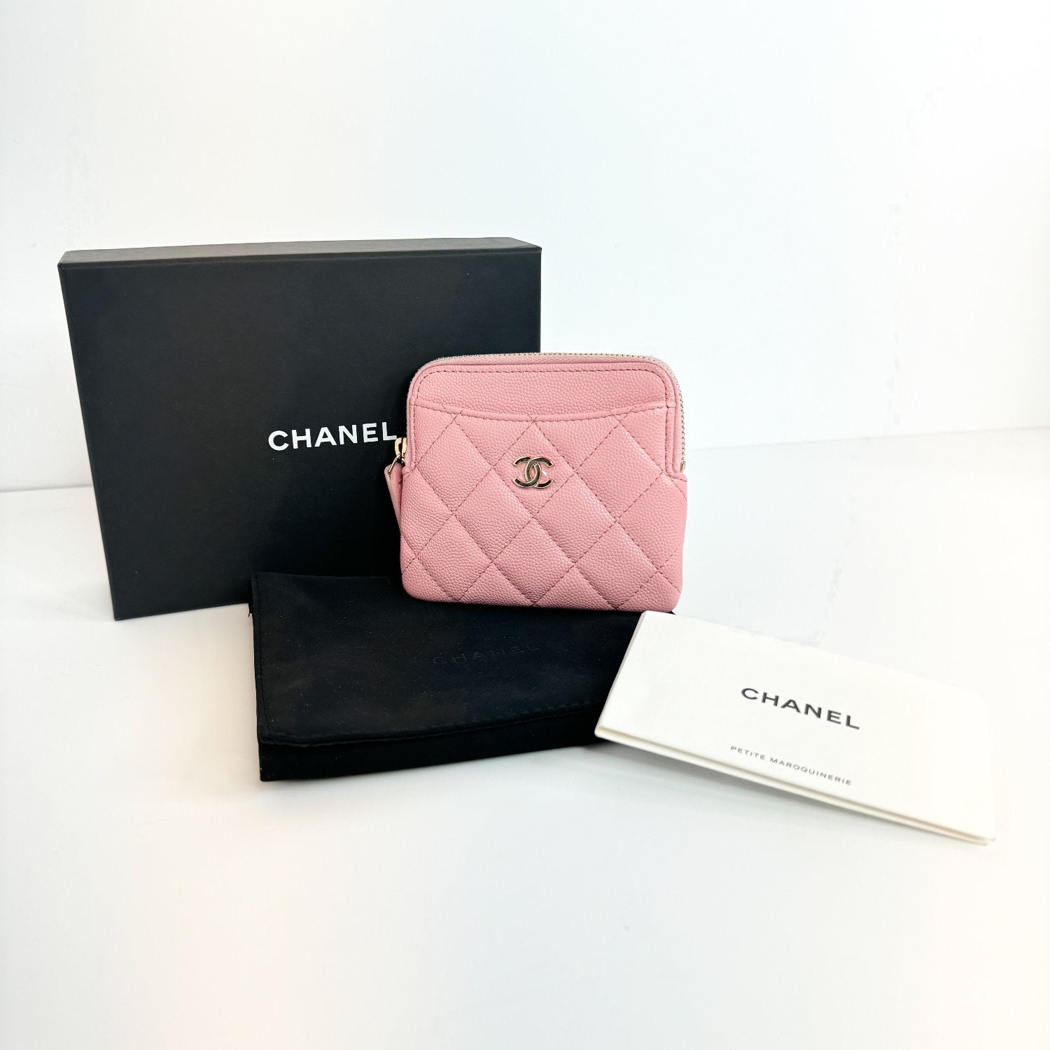 Pre-Owned Chanel Caviar Leather Small Leather Goods Pink Wallet