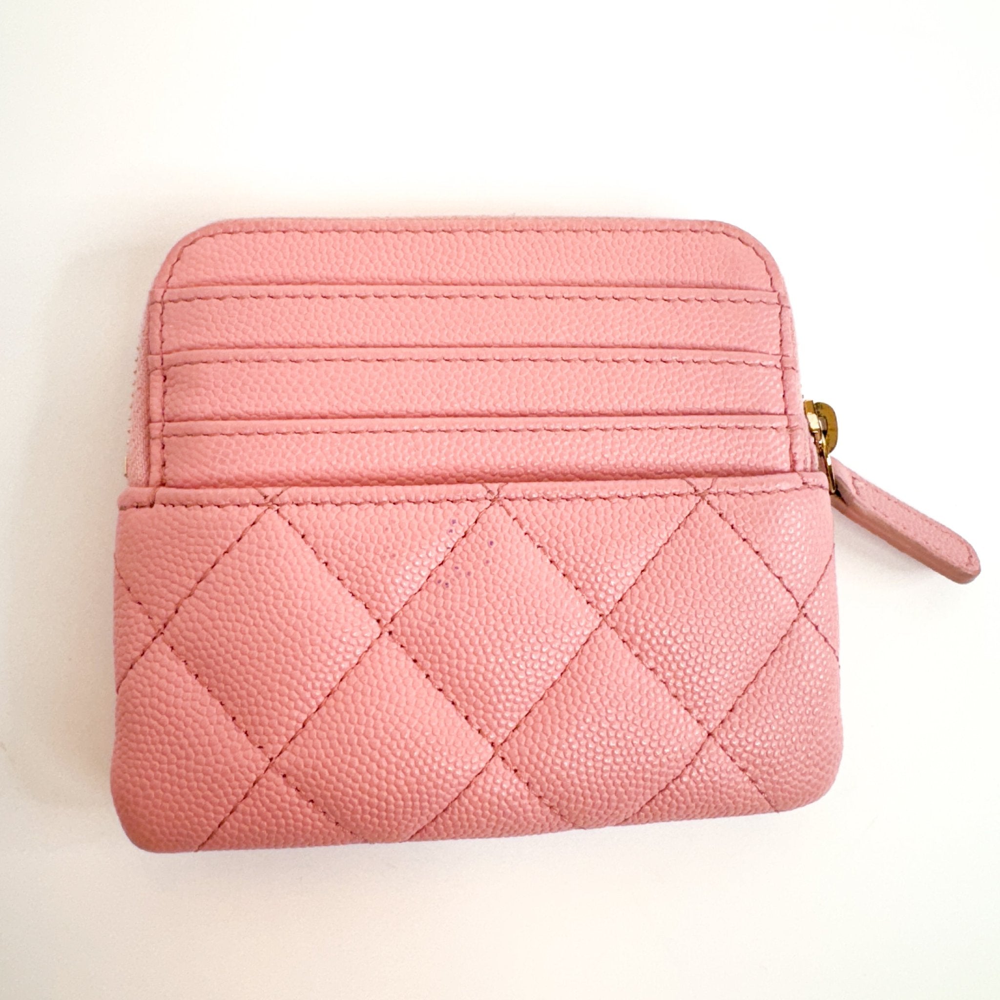 Pre-Owned Chanel Caviar Leather Small Leather Goods Pink Wallet