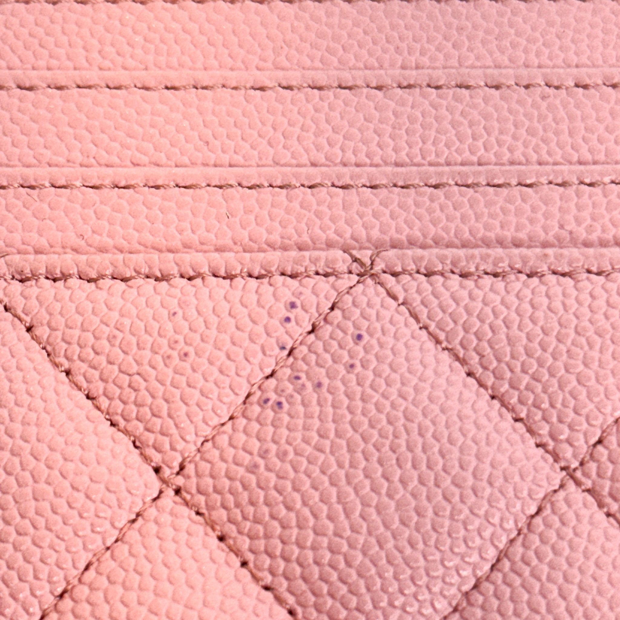 Pre-Owned Chanel Caviar Leather Small Leather Goods Pink Wallet