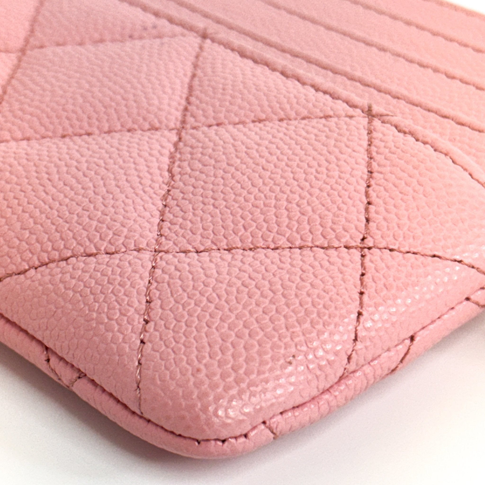 Pre-Owned Chanel Caviar Leather Small Leather Goods Pink Wallet